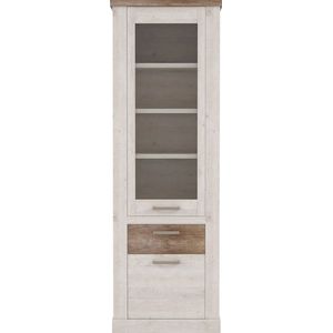 FORTE Vitrine »Duro«, Höhe 212 cm, Glasvitrine mit Schublade, im Landhausstil