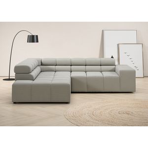 INOSIGN Ecksofa »Ancona, incl. Kopfteilverstellung + 3 Zierkissen, L-Form, OTTOs Choice«, wahlweise motorische Sitztiefenverstellung, B/T(H: 249/215/70 cm