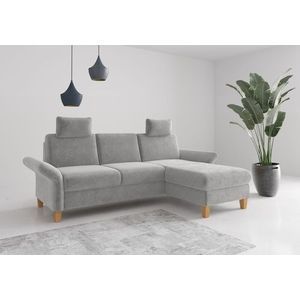 Home affaire Ecksofa »Rochelle«, wahlweise mit Armlverstellung, Klappbett mit Rollen & Bettkasten