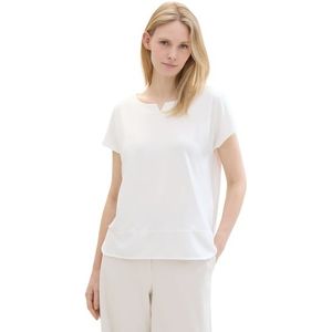 TOM TAILOR T-Shirt, mit geschlitztem Rundhalsaussschnitt