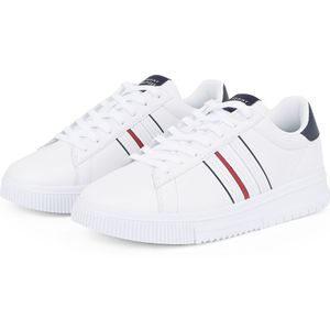Tommy Hilfiger Sneaker »MODERN CUPSOLE STRIPES LTH«, Freizeitschuh, Halbschuh, Schnürer mit seitlichen Streifen