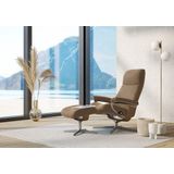 Stressless® Relaxsessel »View«, (Set, Relaxsessel mit Hocker), mit Hocker, mit Cross Base, Größe S, M & L, Holzakzent Eiche