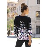 LASCANA Schlupfbluse, mit Blumenprint und Trompetenärmeln, Blusenshirt, casual