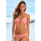 LASCANA Bandeau-Bikini, mit goldfarbener Glanzbeschichtung