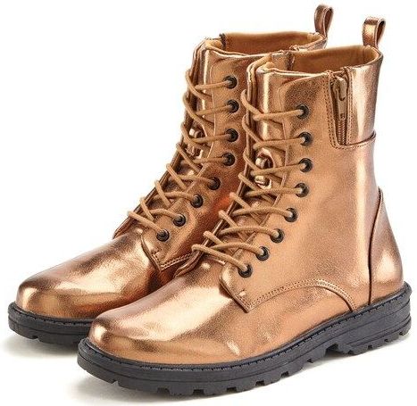 LASCANA Stiefelette, im angesagten Metallic-Look, Stiefel, Boots VEGAN