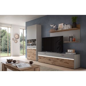 INOSIGN Lowboard »Spezia, Breite 185cm, in Hellgrau, 2 Klappen, 2 Schubkästen«, TV-Board, TV-Schrank, TV-Bank, Fernsehschrank, Mediamöbel, Mediaboard