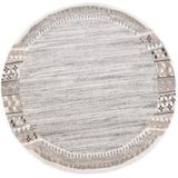 THEKO Wollteppich »Nakarta 6030«, rund, 12 mm Höhe, reine Wolle, handgeknüpft, mit Bordüre