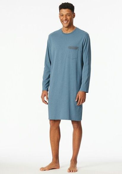 Schiesser Nachthemd »""Comfort Nightwear""«, Brusttasche mit gemustertem Saum