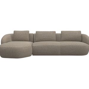 FLEXLUX Wohnlandschaft »Torino, rund, L-Form, Sofa-Ecke mit Recamiere, Longchair-Sofa«, Modernes, organisches Sofa-Design, Kaltschaum, Wellenunterfederung