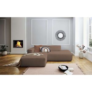 andas Ecksofa »Noord«, mit Kedernaht, Breite 227 cm, Cord, Struktur