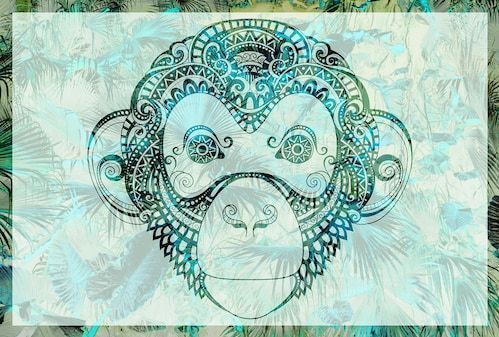 Architects Paper Fototapete »Atelier 47 Monkey Pattern 1«, orientalisch, Vlies, Wand, Schräge, Decke