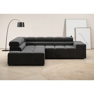 INOSIGN Ecksofa »Ancona, incl. Kopfteilverstellung + 3 Zierkissen, L-Form, bequem«, wahlweise motorische Sitztiefenverstellung, B/T(H: 249/215/70 cm