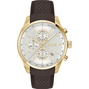 BOSS Chronograph »GRAND PRIX 44«, Quarzuhr, Armbanduhr, Herrenuhr, Lederarmband, analog, Tag