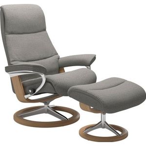 Stressless® Relaxsessel »View«, (Set, Relaxsessel mit Hocker), mit Signature Base, Größe M,Gestell Eiche