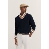 bugatti V-Ausschnitt-Pullover, mit V-Ausschnitt und aus 100 % Baumwolle