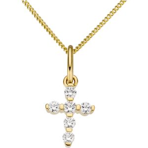 Firetti Kettenanhänger »Schmuck Geschenk Gold 333 Halsschmuck Anhänger für Halskette Kreuz«, mit Zirkonia (synth.)