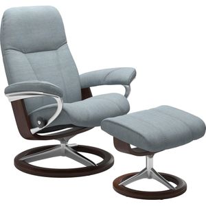 Stressless® Relaxsessel »Consul«, (Set, Relaxsessel mit Hocker), mit Hocker, mit Signature Base, Größe M, Gestell Braun