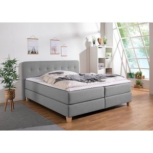 Home affaire Boxspringbett »Fargo«, inkl. Topper, in 3 Matratzenarten, in Samt- oder Strukturstoff