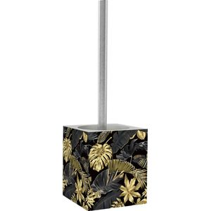 Sanilo WC-Garnitur »Golden Leaves«, 2 St., aus Polyresin (Kunststein), kräftige Farben, mit auswechlbarem Bürstenkopf