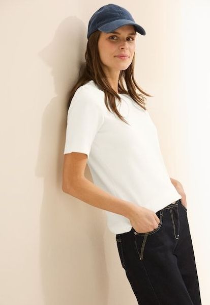 Cecil T-Shirt, mit feiner Ripp Struktur
