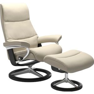 Stressless® Relaxsessel »View«, (Set, Relaxsessel mit Hocker), mit Signature Base, Größe L,Gestell Schwarz
