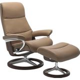 Stressless® Relaxsessel »View«, (Set, Relaxsessel mit Hocker), mit Signature Base, Größe L,Gestell Wenge