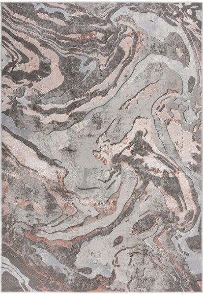 FLAIR RUGS Teppich »Marbled«, rechteckig, 12 mm Höhe, dezenter Glanz, mehrfarbig, modernes Marmor-Design