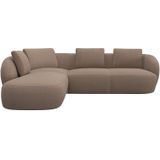FLEXLUX Ecksofa »Torino, rund, L-Form, Sofa-Ecke mit Ottomane«, Modernes, organisches Sofa-Design, Kaltschaum, Wellenunterfederung