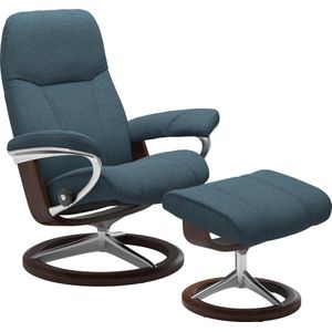 Stressless® Relaxsessel »Consul«, (Set, Relaxsessel mit Hocker), mit Hocker, mit Signature Base, Größe S, Gestell Eiche