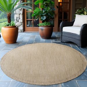 Ayyildiz Teppiche Outdoorteppich »GIZA 1410«, rund, 3 mm Höhe, In- und Outdoor, Wetterfest, Wasserabweisend, robust
