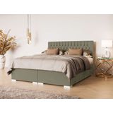 Leonique Polsterbett »ALIY mit Matratze und Topper, in 3 Breiten (140, 160 und 180 cm)«, Boxspringbett mit Kopfteil, Bettkasten, Matratze (BFK/TFK) und Topper