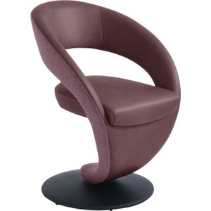 K+W Komfort & Wohnen Drehstuhl »Wave«, Leder CLOUD-Lodenstoff, Design-Drehstuhl, Drehteller in Metall schwarz, Farbkombination