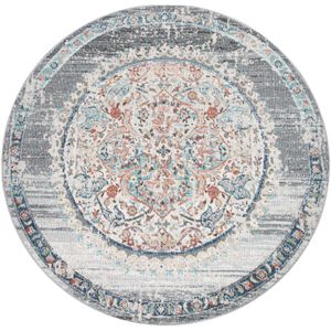 Paco Home Teppich »Torres 271«, rund, 8 mm Höhe, Kurzflor, Orient-Optik, Vintage Design, In- und Outdoor geeignet