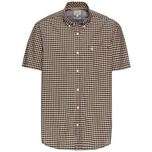 camel active Kurzarmhemd, kariert, mit Button-Down-Kragen