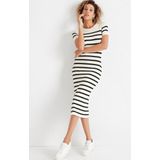 HECHTER PARIS Strickkleid, wadenlang, modern, aus Viskosemischung, Kurzarm