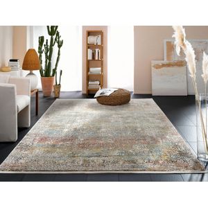 OCI DIE TEPPICHMARKE Teppich »BESTSELLER CAVA«, rechteckig, 8 mm Höhe, Glanz Viskose, mit Fransen, Hoch Tief Struktur, Vintage, Wohnzimmer