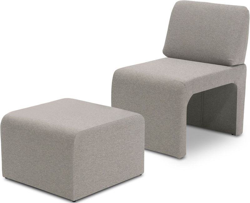 DOMO collection Sessel »mit Hocker 700017 ideal für kleine Räume, platzsparend, bequem«, Hocker unter dem Sessel verstaubar, lieferbar in nur 2 Wochen