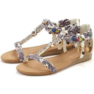 LASCANA Sandale »Sommerschuh«, Sandalette, Sommerschuh mit Schmuckkettchen und Schmucksteinen VEGAN