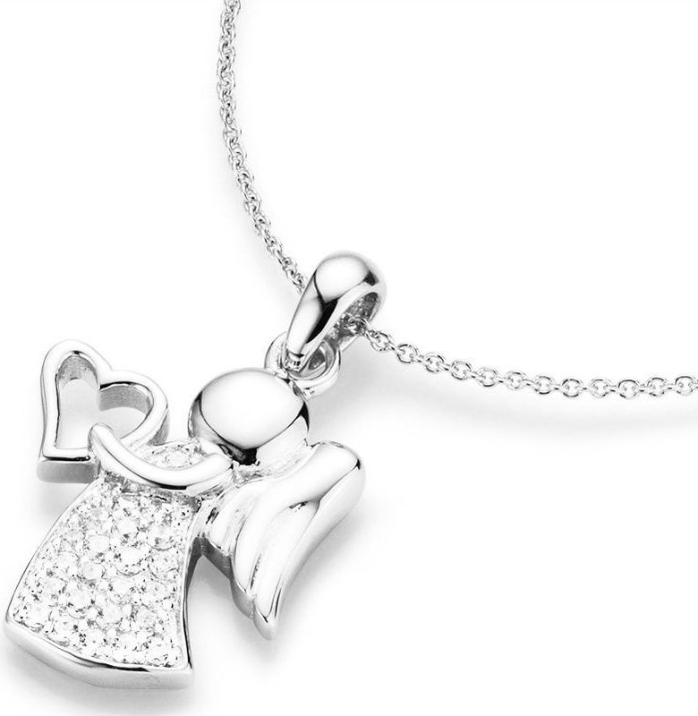 Firetti Kette mit Anhänger »Schmuck Geschenk Silber 925 Halsschmuck Halskette Ankerkette Herz«, mit Zirkonia (synth.)