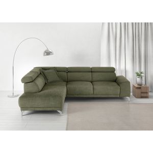 3C Candy Ecksofa »Greve Sofa immer mit manuelle Kopfteilverstellungen, modern, elegant«, wahlweise motorischer Sitzvorzug, bequem und zeitlos, L-Form