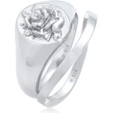 Elli Fingerring »Siegelring Rose Basic Ring 2er Set 925 Silber«