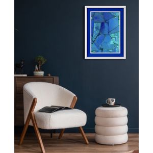 queence Bild mit Rahmen »Abstrakt, Mosaik, blautöne«, Abstrakt-Abstrakte-Kunst, (1 St.), Poster mit buntem Acrylglas Passepartout
