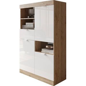 INOSIGN Highboard »Slim«, Breite 91 cm, weiß Hochglanz Lack