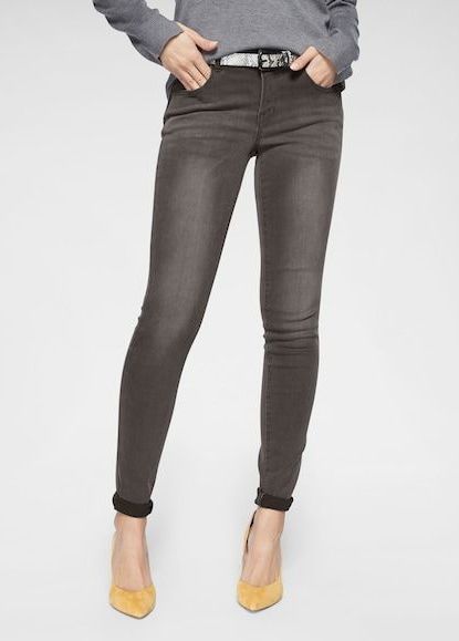 Tamaris Skinny-fit-Jeans, schmale Beinform, normale Leibhöhe, 5-Pocket-Form, Used-Waschung
