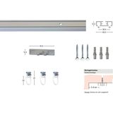 GARESA Gardinenschiene »101«, 2 läufig-läufig, Wunschmaßlänge, Innenlaufprofil, schlicht, Deckenmontage, Aluminium, verlängerbar