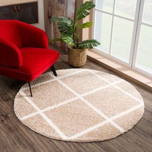 Sanat Hochflor-Teppich »Madrid«, rund, 30 mm Höhe, Wohnzimmer, Langflor, Shaggy Teppich