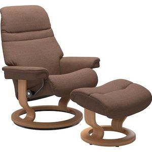Stressless® Relaxsessel »Sunrise«, (Set, Relaxsessel mit Hocker), mit Classic Base, Größe S, Gestell Eiche