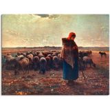 Artland Wandbild »Schäferin mit ihrer Herde, 1863«, Berufe, (1 St.), als Leinwandbild, Poster in verschied. Größen