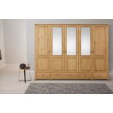 Home affaire Kleiderschrank »Tessin«, Breite 245 cm, Kiefer massiv, mit Spiegel