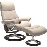 Stressless® Relaxsessel »View«, (Set, Relaxsessel mit Hocker), mit Signature Base, Größe L,Gestell Braun